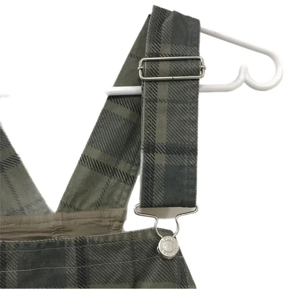 WeWoreWhat Olive Green Black Plaid Basic Overalls - Picture 4 of 10